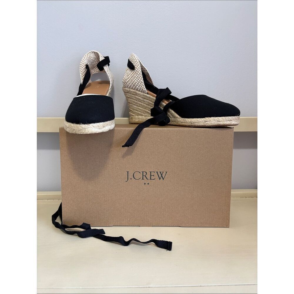 J. Crew Factory Espadrille Wedges with Ankle Ties
